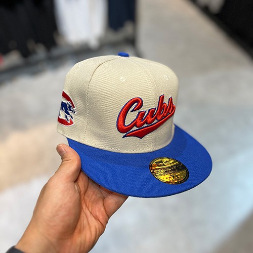 کلاه NEW ERA CUBA فیت بک رنگ کرم و آبی سایز (1/8)7 (56.8 CM)