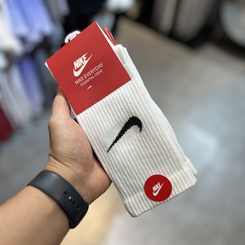 جوراب ساقدار NIKE SPORT لوگو ساده سفید مشکی